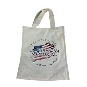 USS Arizona Memorial Canvas Tote Bag Pearl Harbor Hawaii